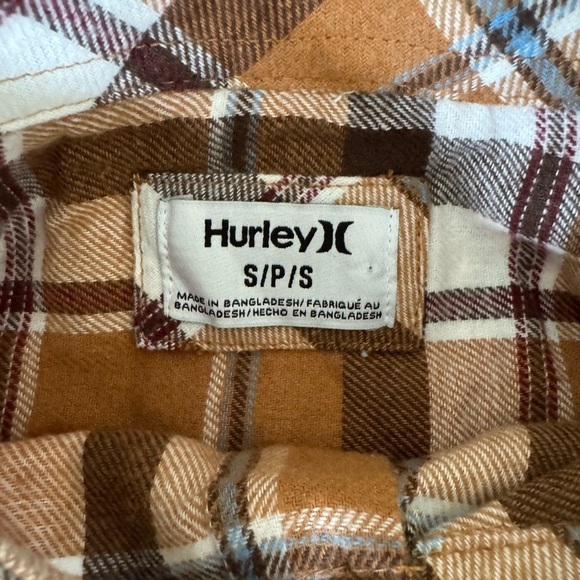 NWOT Hurley “A Road to Nowhere” Plaid Flannel Shirt Men’s Small - Picture 5 of 7